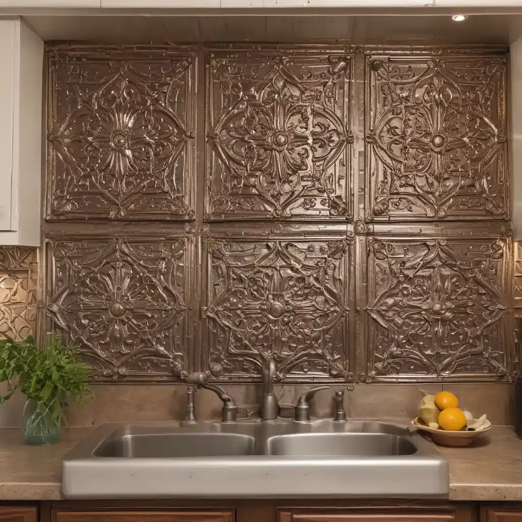 Create a Statement Backsplash with Tin Ceiling Tiles