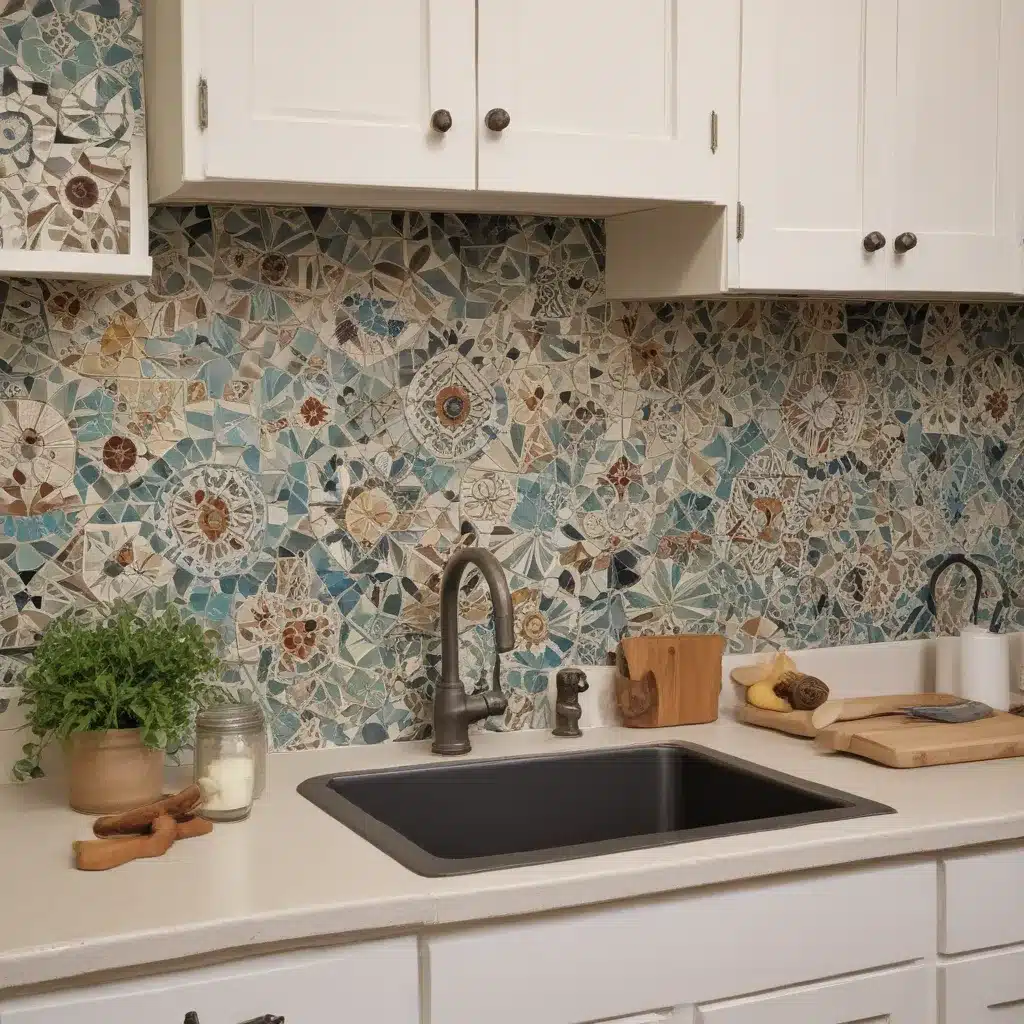 Creating Mosaic Tile Backsplashes from Salvaged Materials