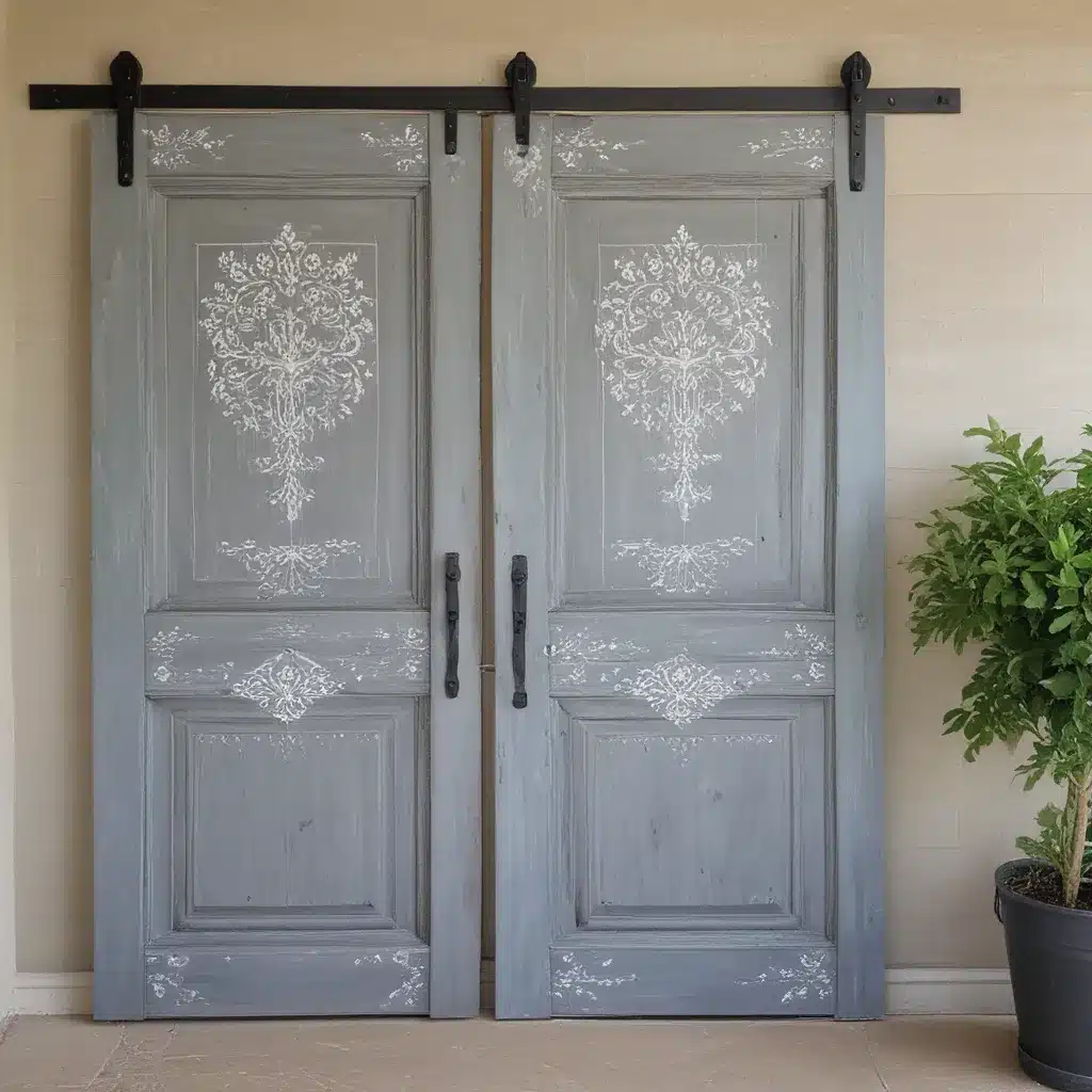 Give New Life to Faded Barn Doors with Stencils
