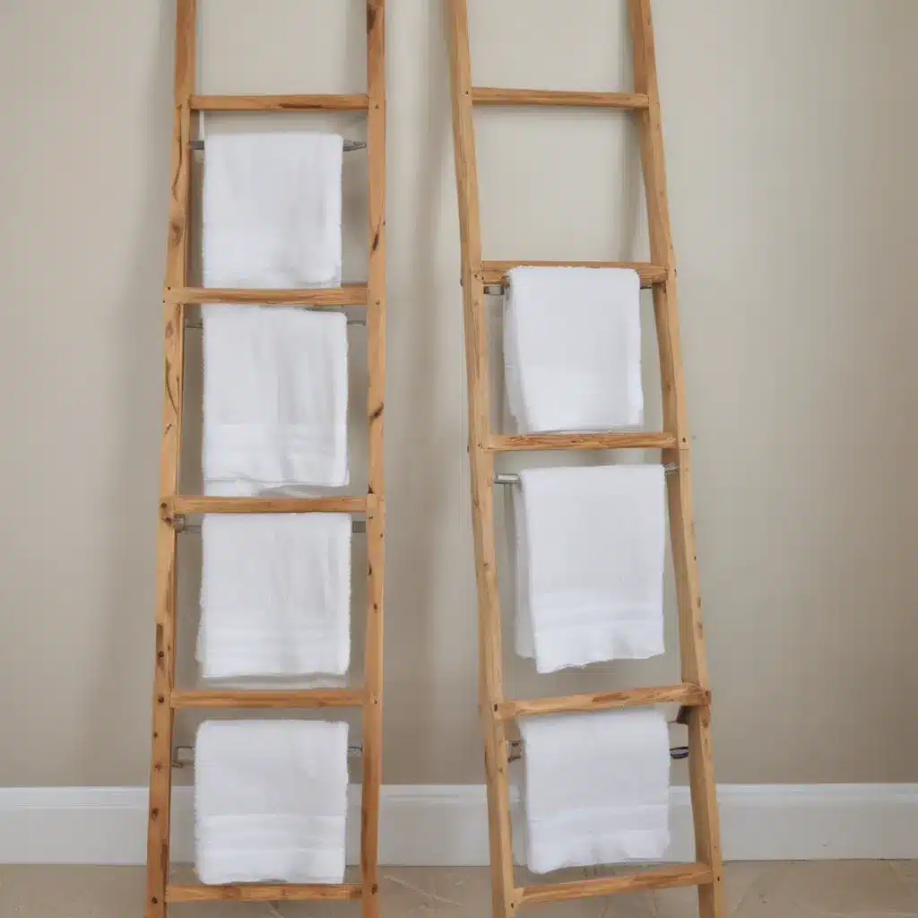 Upcycle Old Ladders into Towel Storage